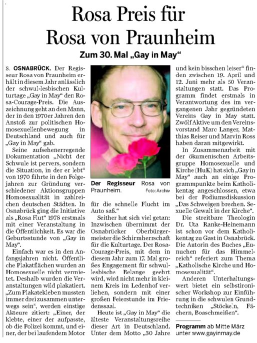 NOZ Vorbericht Gay in May 01 07.03.2008